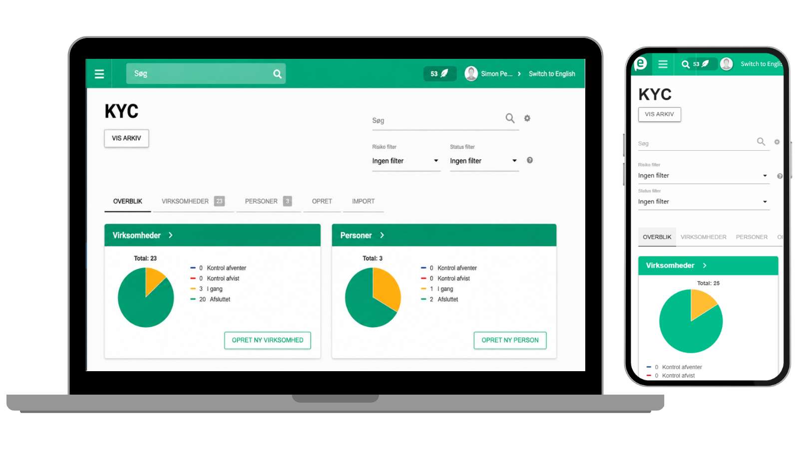 ePact KYC interface on desktop, tablet and mobile
