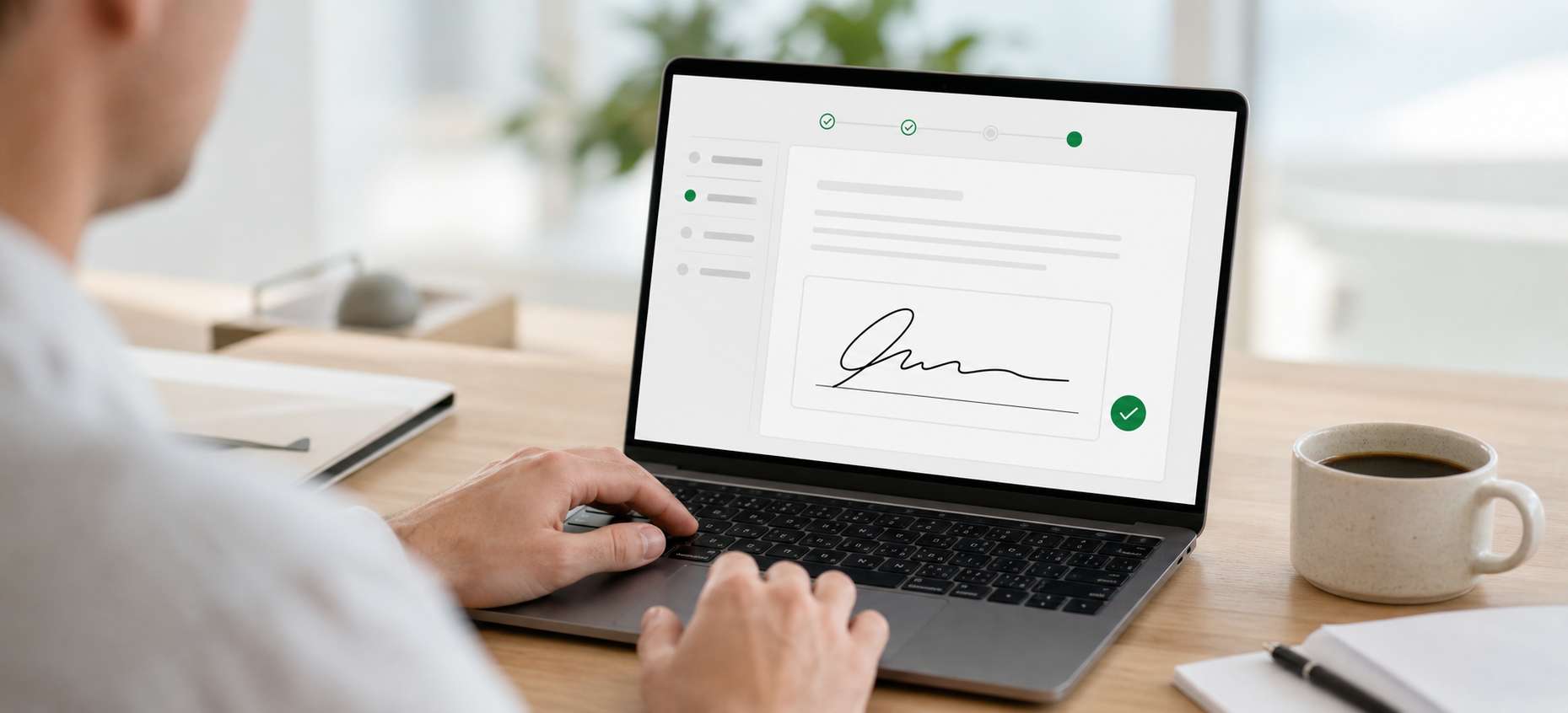 Digital signature on a laptop